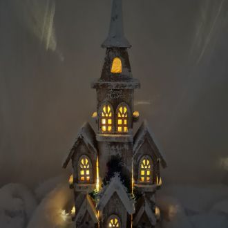 Domek vintage LED 52 cm Święta Boże Narodzenie